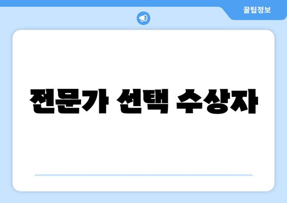 전문가 선택 수상자