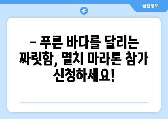 바다의 날 기념 멸치 마라톤 대회| 코스 정보, 참가 안내, 주차 가이드 | 바다의 날, 마라톤, 멸치 마라톤, 주차 정보