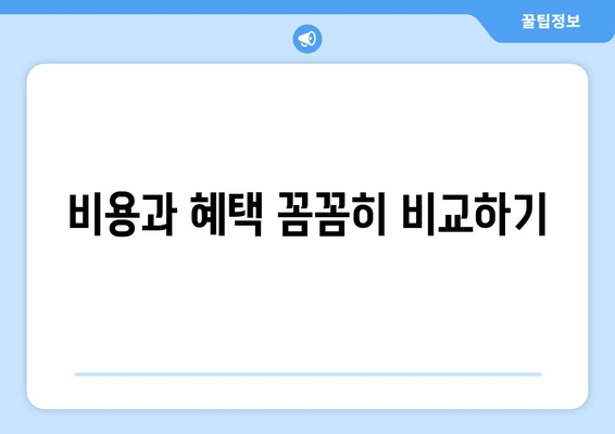 비용과 혜택 꼼꼼히 비교하기