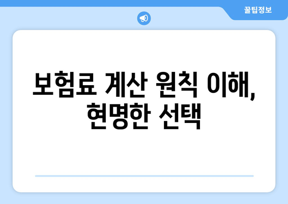 보험료 계산 원칙 이해, 현명한 선택