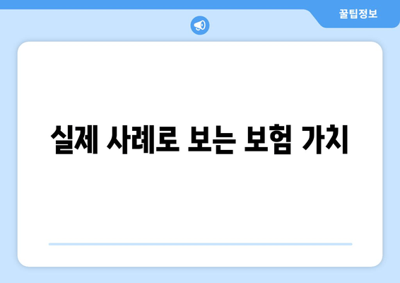 실제 사례로 보는 보험 가치