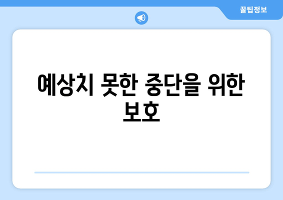 예상치 못한 중단을 위한 보호