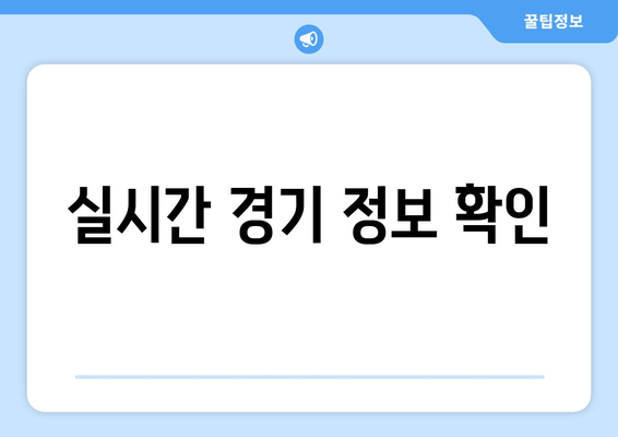 실시간 경기 정보 확인