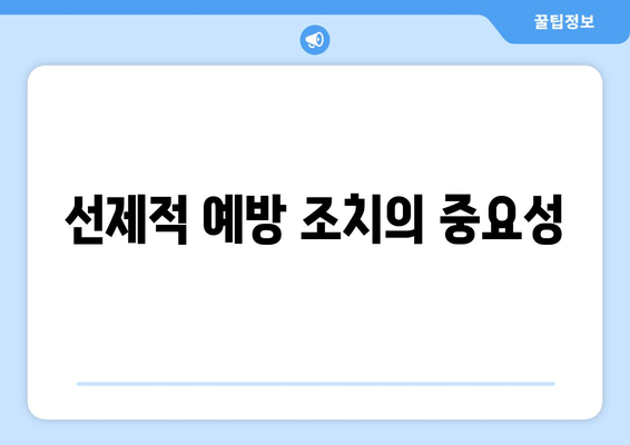 선제적 예방 조치의 중요성