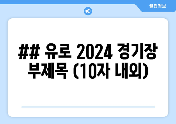 ## 유로 2024 경기장 부제목 (10자 내외)