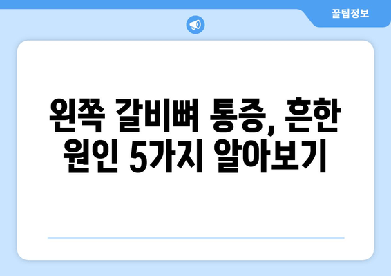 왼쪽 갈비뼈 통증, 왜 생길까? 원인과 대처법 완벽 가이드 | 늑막염, 근육통, 갈비뼈 부상, 통증 완화