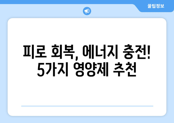 육체 피로 극복! 꼭 필요한 영양제 5가지 | 피로 회복, 체력 증진, 영양제 추천