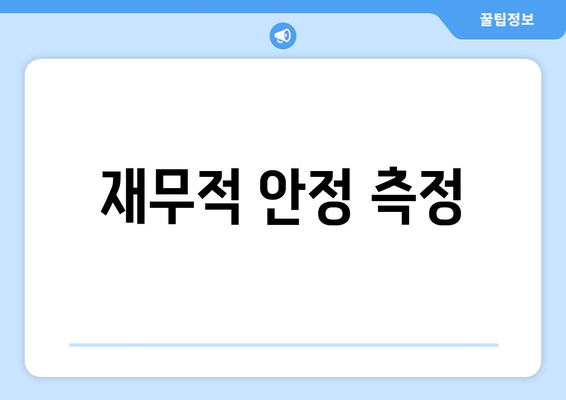 재무적 안정 측정