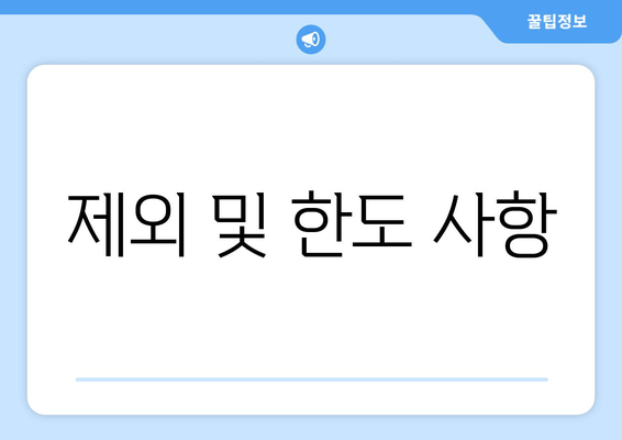 제외 및 한도 사항