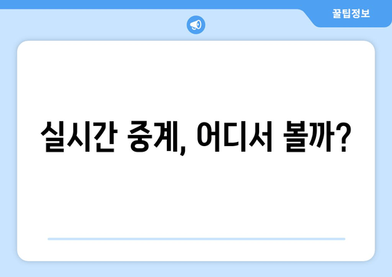 실시간 중계, 어디서 볼까?