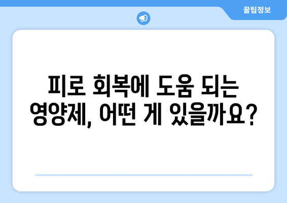 만성피로증후군, 이럴 땐 이 영양제 챙겨봐! | 증상, 권장 영양제 후기, 피로 회복 팁