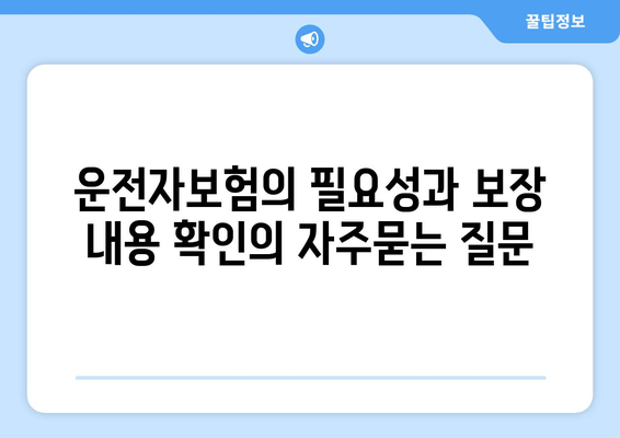 운전자보험의 필요성과 보장 내용 확인