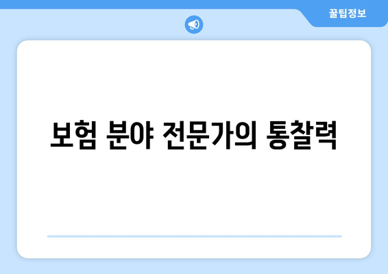 보험 분야 전문가의 통찰력