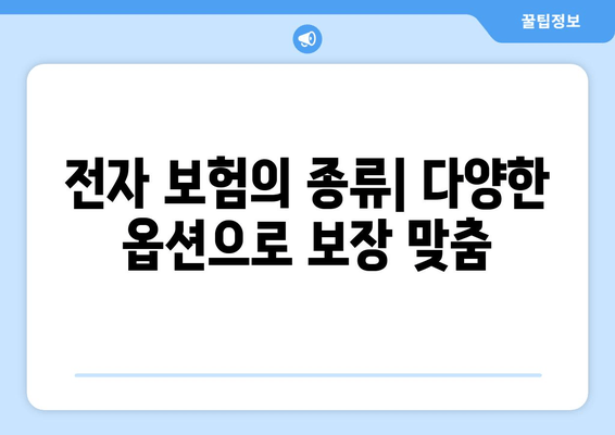 전자 보험의 종류| 다양한 옵션으로 보장 맞춤