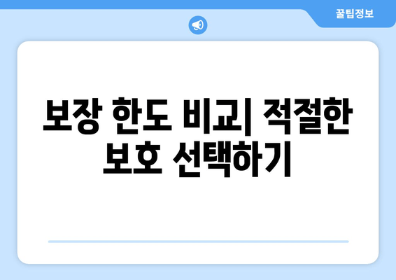 보장 한도 비교| 적절한 보호 선택하기