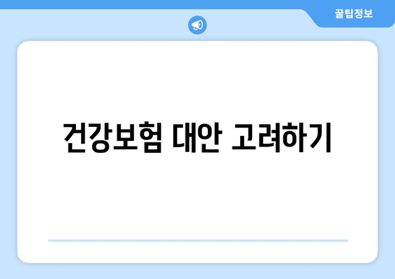 건강보험 대안 고려하기