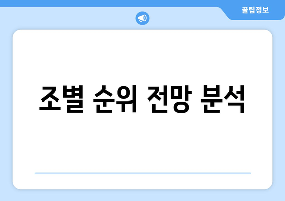 조별 순위 전망 분석