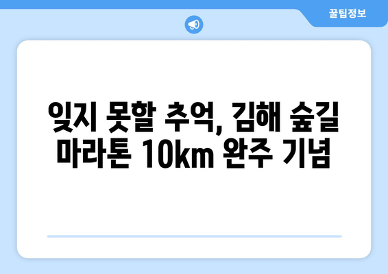 2024 김해 숲길 마라톤 10km 후기| 푸른 숲 속에서 펼친 나만의 도전 | 김해 마라톤, 10km 완주 후기, 숲길 마라톤 후기