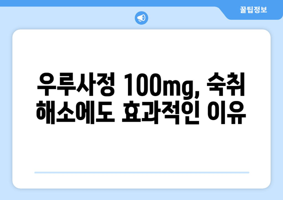 우루사정 100mg 완벽 가이드| 효과, 복용법, 부작용 총정리 | 간 기능 개선, 피로 회복, 숙취 해소