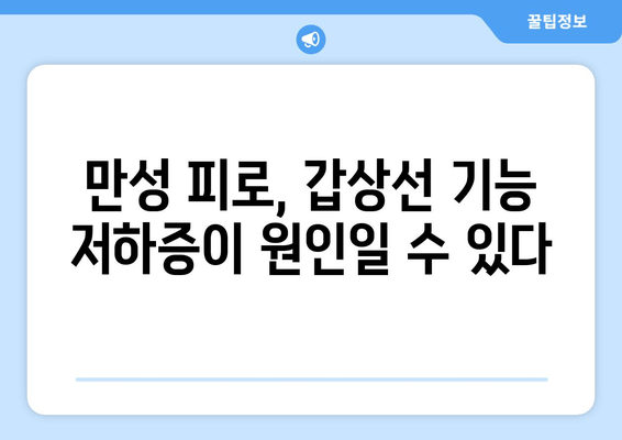 만성피로의 원인? 갑상선 기능 저하증, 알아야 할 모든 것 | 갑상선, 피로, 증상, 진단, 치료, 관리