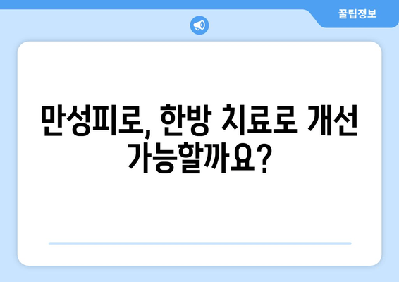 만성피로 개선을 위한 맞춤 한약 처방 가이드 | 피로 해소, 체력 증진, 한방 치료