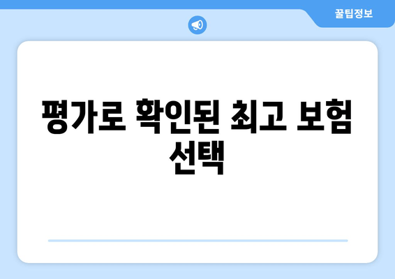 평가로 확인된 최고 보험 선택