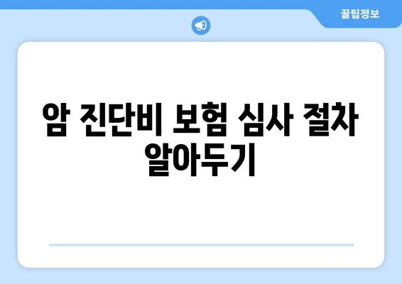 암 진단비 보험 심사 절차 알아두기