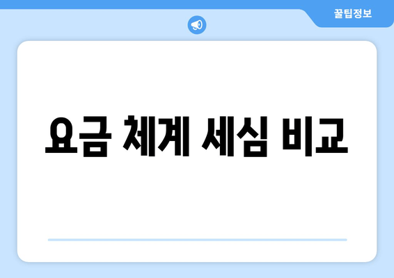 요금 체계 세심 비교