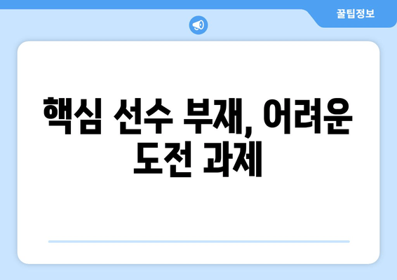 핵심 선수 부재, 어려운 도전 과제