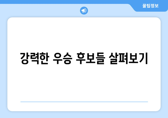 강력한 우승 후보들 살펴보기