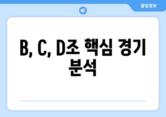 B, C, D조 핵심 경기 분석