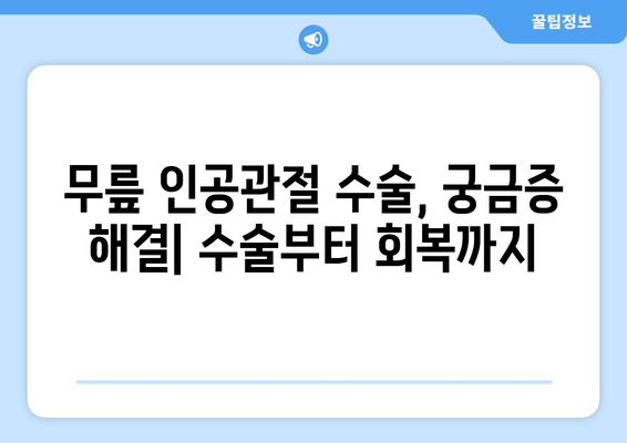 무릎 인공관절 수술, 성공적인 회복 위한 필수 정보 | 수술 전 준비, 재활, 주의사항, 궁금증 해결