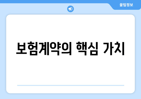 보험계약의 핵심 가치