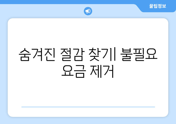 숨겨진 절감 찾기| 불필요 요금 제거