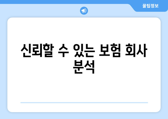 신뢰할 수 있는 보험 회사 분석