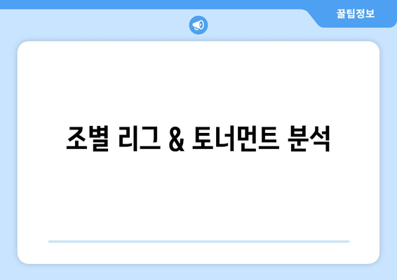 조별 리그 & 토너먼트 분석