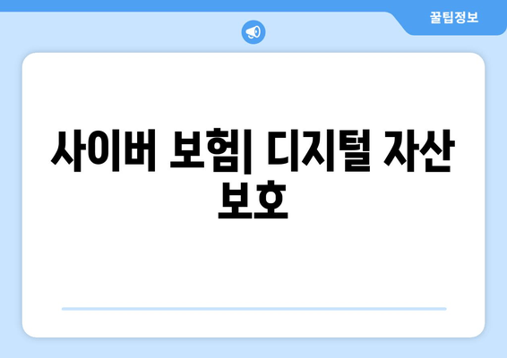 사이버 보험| 디지털 자산 보호