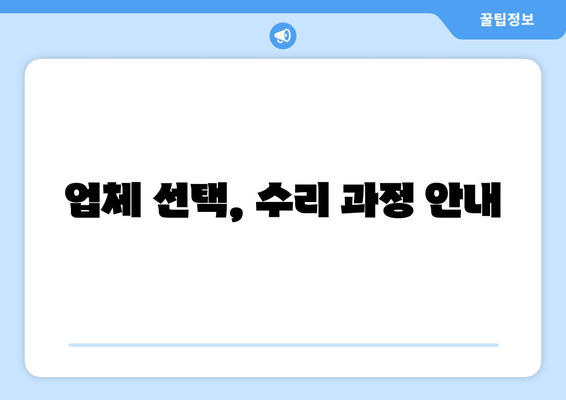 업체 선택, 수리 과정 안내