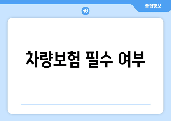 차량보험 필수 여부