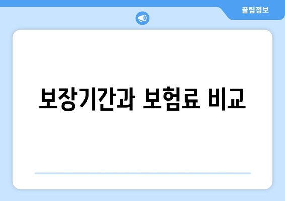 보장기간과 보험료 비교