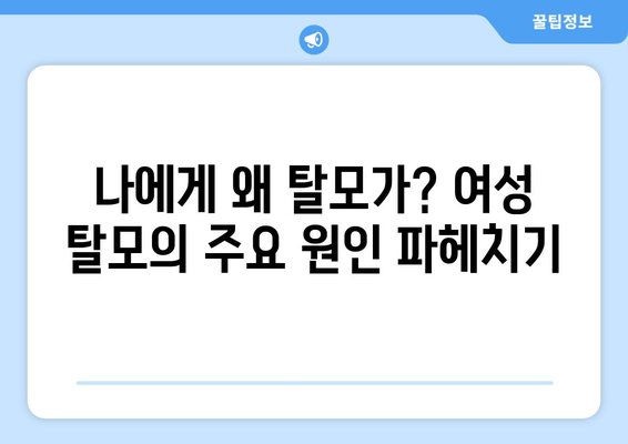 여성 탈모, 원인부터 해결까지| 탈모 고민, 이제는 멈춰보세요! | 여성 탈모 원인, 탈모 치료, 탈모 예방, 탈모 관리