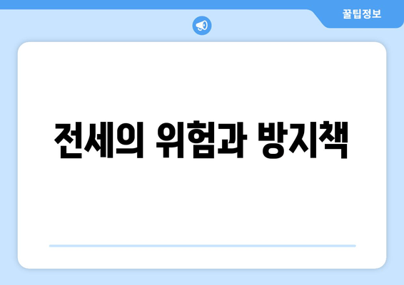 전세의 위험과 방지책