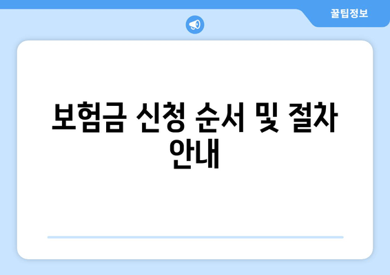 보험금 신청 순서 및 절차 안내