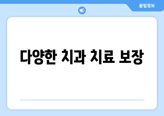 다양한 치과 치료 보장