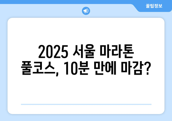 2025 서울 마라톤 풀코스 접수 성공, 10분 만에 마감? | 마라톤 참가 신청, 접수 경쟁, 팁