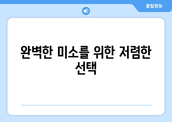 완벽한 미소를 위한 저렴한 선택