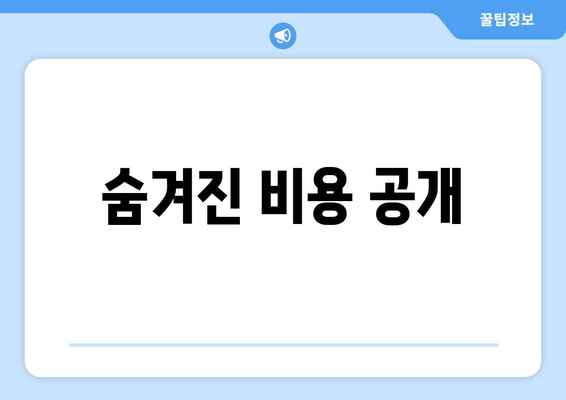 숨겨진 비용 공개