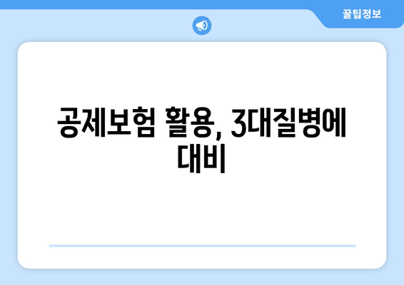 공제보험 활용, 3대질병에 대비