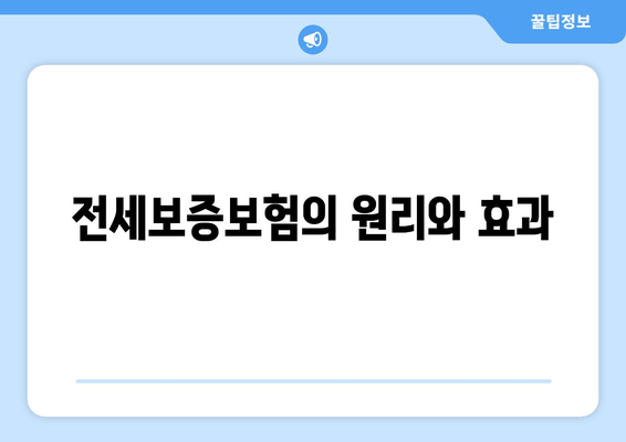 전세보증보험의 원리와 효과