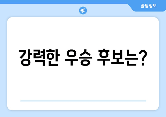 강력한 우승 후보는?